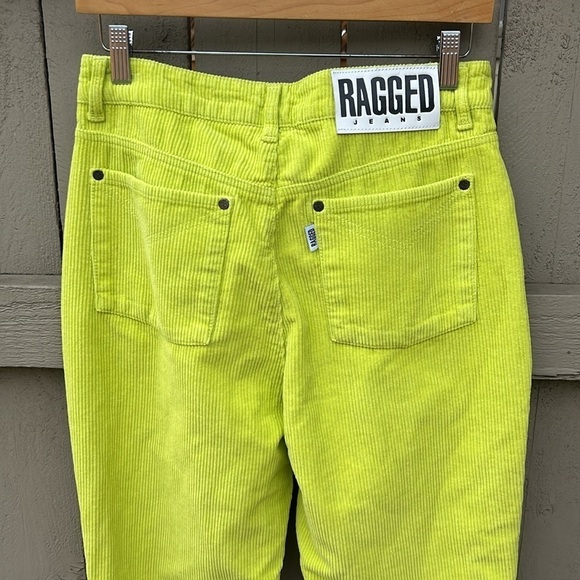 NWT The Ragged Priest Corduroy Jeans Neon Yellow Festival Rave Punk Sz 30 - Picture 6 of 7